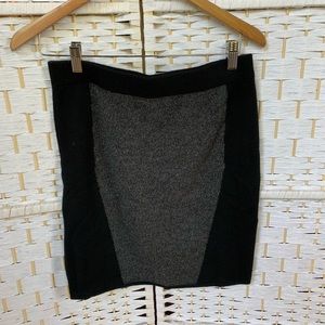 Cashmere Black and Grey Straight Skirt